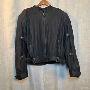 Mossi Padded Motorcycle Jacket Men's 44 Black Mesh Warm Weather‎ Riding Safety